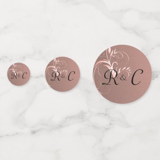 Elegant Roos Gold Wedding Confetti (Voorkanten)