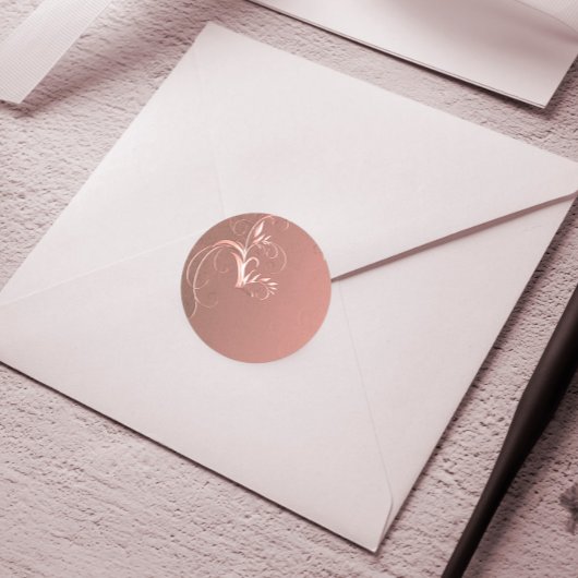 Elegant Roos Gold Wedding Envelope zegels