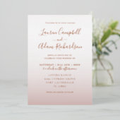 Elegant Roos Gold Wedding Folie Folie Uitnodiging (Staand Voorkant)