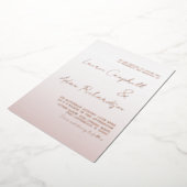 Elegant Roos Gold Wedding Folie Uitnodiging (Gedraaid)