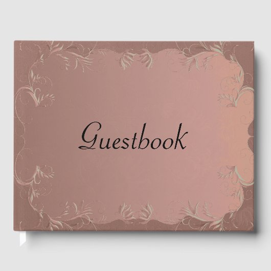 Elegant Roos Gold Wedding Gastenboek (Voorkant)