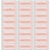 Elegant Roos Gold Wedding Guest Adresetiketten Sticker (Voorkant)