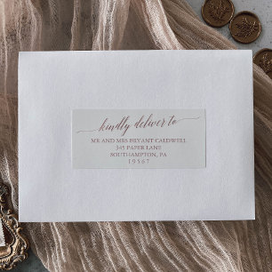 Elegant Roos Gold Wedding Guest Adresetiketten Sticker