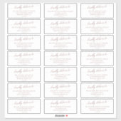 Elegant Roos Gold Wedding Guest Adresetiketten Sticker (Vel)