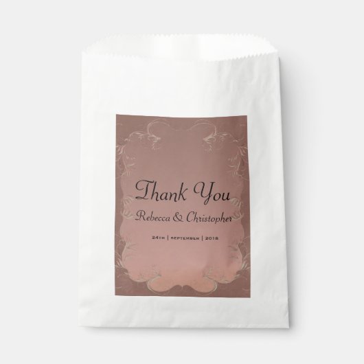 Elegant Roos Gold Wedding Guest Hartelijk dank Bedankzakje (Voorkant)