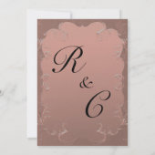 Elegant Roos Gold Wedding Invitation Kaart (Achterkant)