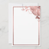 Elegant Roos Gold Wedding Invitation Kaart (Achterkant)