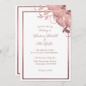 Elegant Roos Gold Wedding Invitation Kaart (Voorkant / Achterkant)