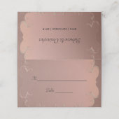Elegant Roos Gold Wedding Place Card Plaatskaartje (Buitenkant ongevouwen)