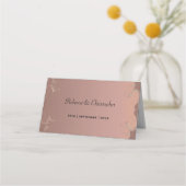 Elegant Roos Gold Wedding Place Card Plaatskaartje (Achterkant)
