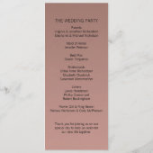 Elegant Roos Gold Wedding Program Programmakaart (Achterkant)