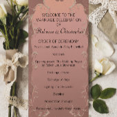 Elegant Roos Gold Wedding Program Programmakaart