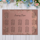 Elegant Roos Gold Wedding Reception Seating Chart Poster
