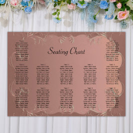 Elegant Roos Gold Wedding Reception Seating Chart Poster