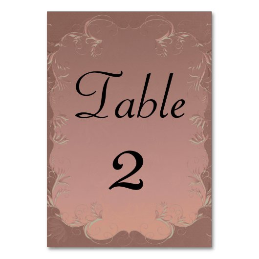 Elegant Roos Gold Wedding ReceptionTable Kaart (Achterkant)