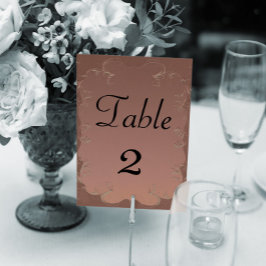 Elegant Roos Gold Wedding ReceptionTable Kaart