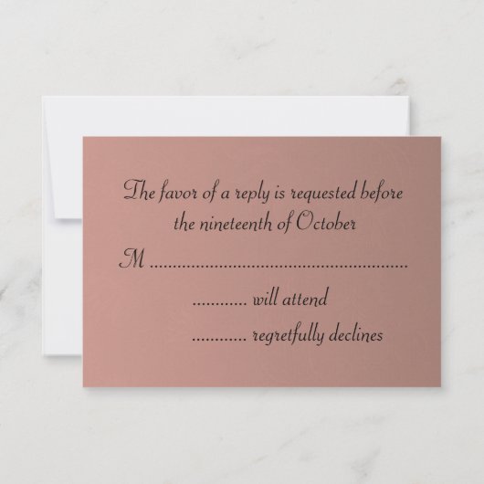 Elegant Roos Gold Wedding RSVP (Achterkant)