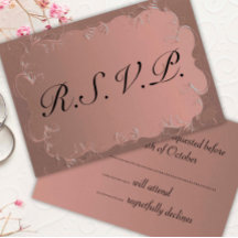 Elegant Roos Gold Wedding RSVP