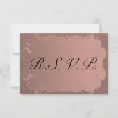 Elegant Roos Gold Wedding RSVP Kaartje (Voorkant)