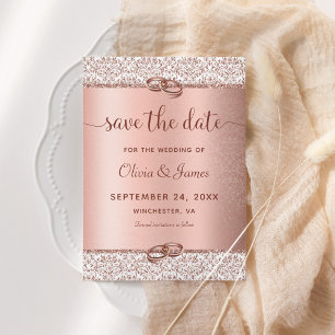 Elegant Roos Gold Wedding Save The Date