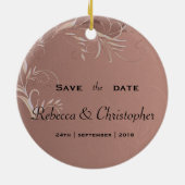 Elegant Roos Gold Wedding Save the Date Keramisch Ornament (Achterkant)