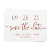 Elegant Roos Gold Wedding Save the Date Magneet (Horizontaal)