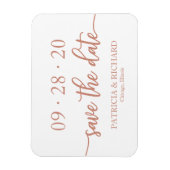 Elegant Roos Gold Wedding Save the Date Magneet (Verticaal)