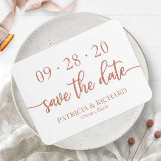 Elegant Roos Gold Wedding Save the Date Magneet