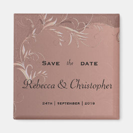 Elegant Roos Gold Wedding Save the Date Magneet