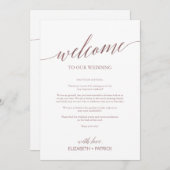 Elegant Roos Gold Wedding Welkomstbrief (Voorkant / Achterkant)
