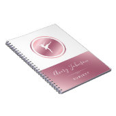 Elegant Roos Gold & White Ballet Dancer Girly Pink Notitieboek (Rechterzijde)