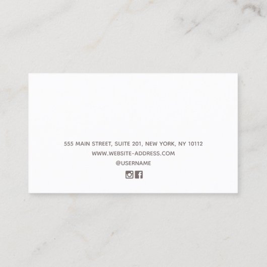 Elegant Roos Gold White Border Oorsprongsvertoning Contactkaartje (Achterkant)