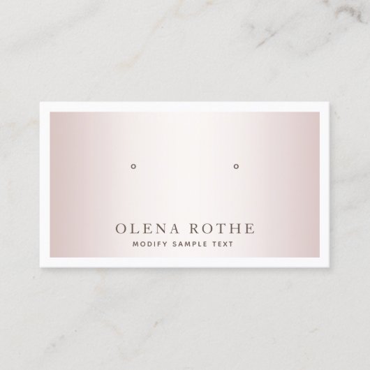 Elegant Roos Gold White Border Oorsprongsvertoning Contactkaartje (Voorkant)