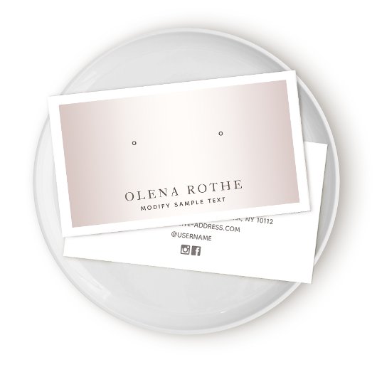 Elegant Roos Gold White Border Oorsprongsvertoning Contactkaartje