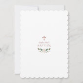 Elegant Roos Gold White Cream Flowers Baptisme Kaart (Achterkant)
