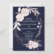 Elegant Roos Gold White Flowers Geometric Wedding