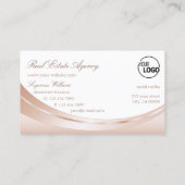 Elegant Roos Gold White met Logo en Luxe Diamond Visitekaartje (Achterkant)