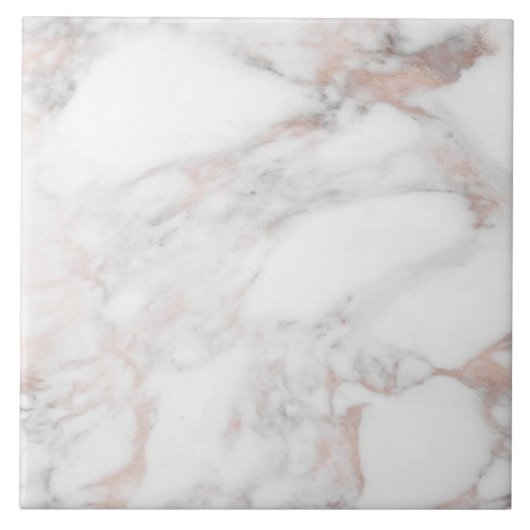 Elegant Roos Gold White Sjabloon Marble Tegeltje (Voorkant)