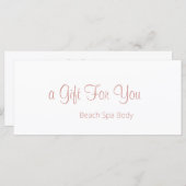 Elegant Roos Gold White Spa Salon Gift Certificate (Voorkant / Achterkant)