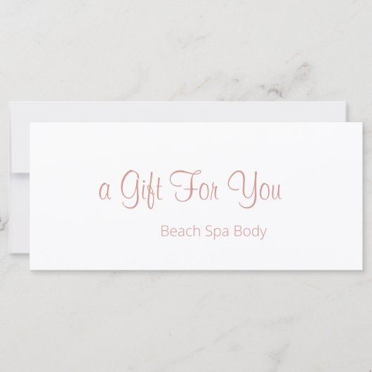 Elegant Roos Gold White Spa Salon Gift Certificate (Voorkant)