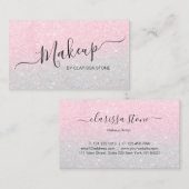 Elegant roos gold & zilveren glitter make-up kunst visitekaartje (Voorkant / Achterkant)