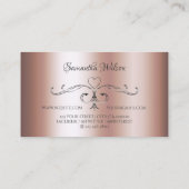 Elegant Roos Golden Silver  hoeken voegen Logo toe Visitekaartje (Achterkant)
