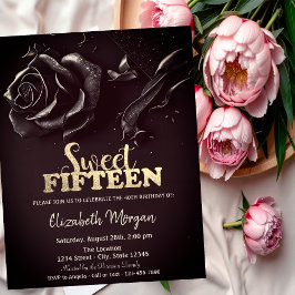 Elegant Roos Gotische Bourgogne 15e Verjaardag Kaart