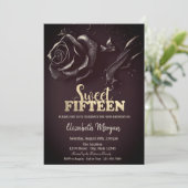 Elegant Roos Gotische Bourgogne 15e Verjaardag Kaart (Staand voorkant)
