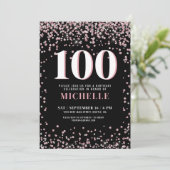 Elegant Roos Goud 100ste Verjaardag Kaart (Staand voorkant)