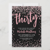 Elegant Roos Goud 30ste Verjaardag Kaart (Voorkant)