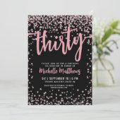 Elegant Roos Goud 30ste Verjaardag Kaart (Staand voorkant)