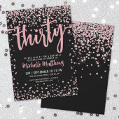 Elegant Roos Goud 30ste Verjaardag Kaart