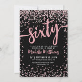 Elegant Roos Goud 60ste Verjaardag Kaart (Voorkant)