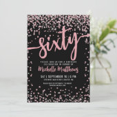 Elegant Roos Goud 60ste Verjaardag Kaart (Staand voorkant)